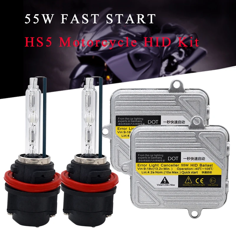 DC 12V 55W спрятанный комплект для двигателя HS5 Hi/Lo BiXenon HID Лампа 6000K Hond a PCX125 Быстрый