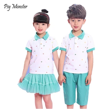 

Children Korean Japanese Student Sports School Uniforms Girls Boys Performance Jogging Tracksuit Shirt Skirt Shorts Outfits A45