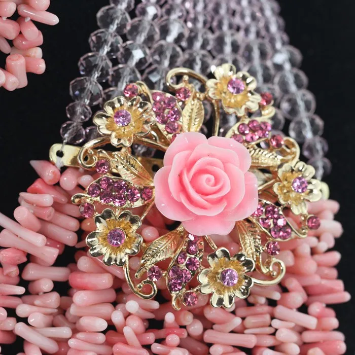 Модное детское розовое украшение с коралловыми бусинами комплекты Нигерийский Африканский Свадебный/женский ожерелье бижутерия с бусинками комплект CJ838