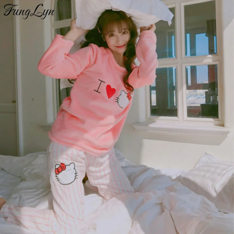 

FL104C Lovely Gril Flannel Pyama Woman Pijama Pyjamas Kigurumi Pyjama Femme Pajamas Nightwear Night Suit Pijama Mujer Sleepwear