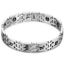 Man Hematite Stone Bracelet Retail Stainless Steel Health Care Jewelry Bracelets For Men Korea Style New Fashion GS3153