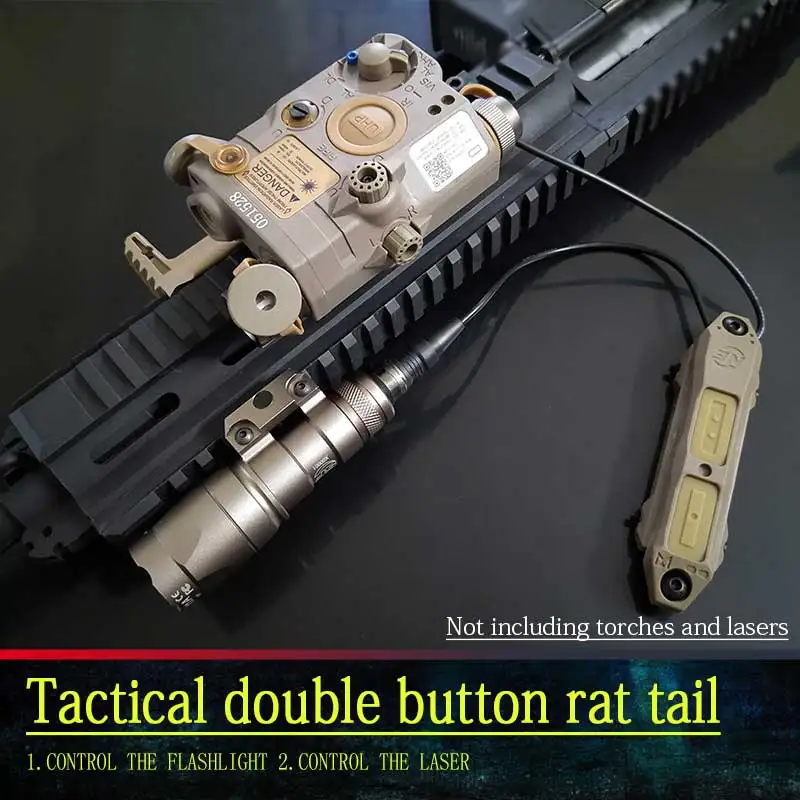 

NEW Airsoft tactical flashlight LED and PEQ15 laser dual control button mouse tail switch