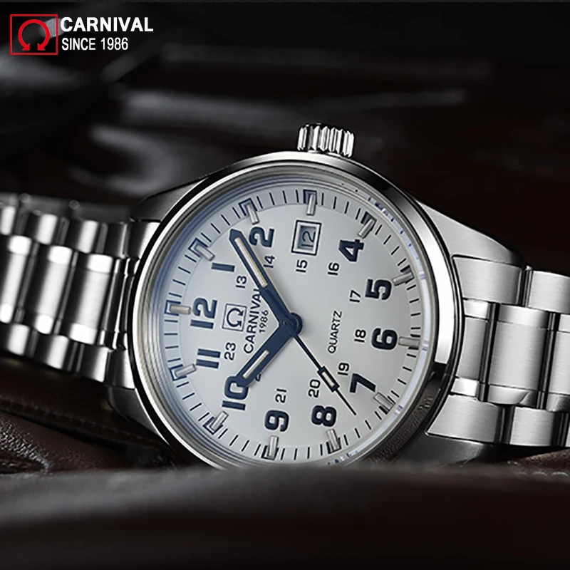Часы Carnival T25 Tritium светящиеся мужские армейские часы топовый бренд Роскошные