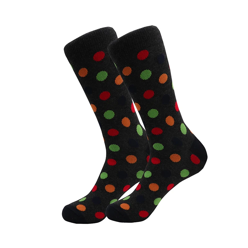 Hot Sale Casual Mens Long Socks New Autumn And Winter Plaid Multi-color Retro Cotton Dot socks