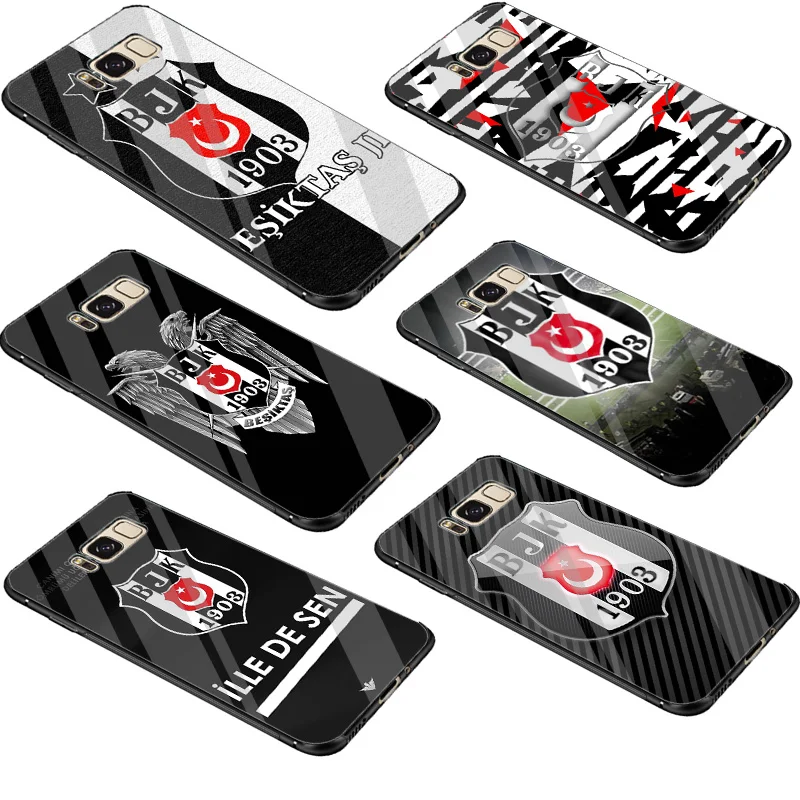 

Desxz Besiktas BJK Logo Glass Case TPU For Samsung Galaxy Note 8 9 S10 S7 Edge S8 S9 Plus Cover Shell