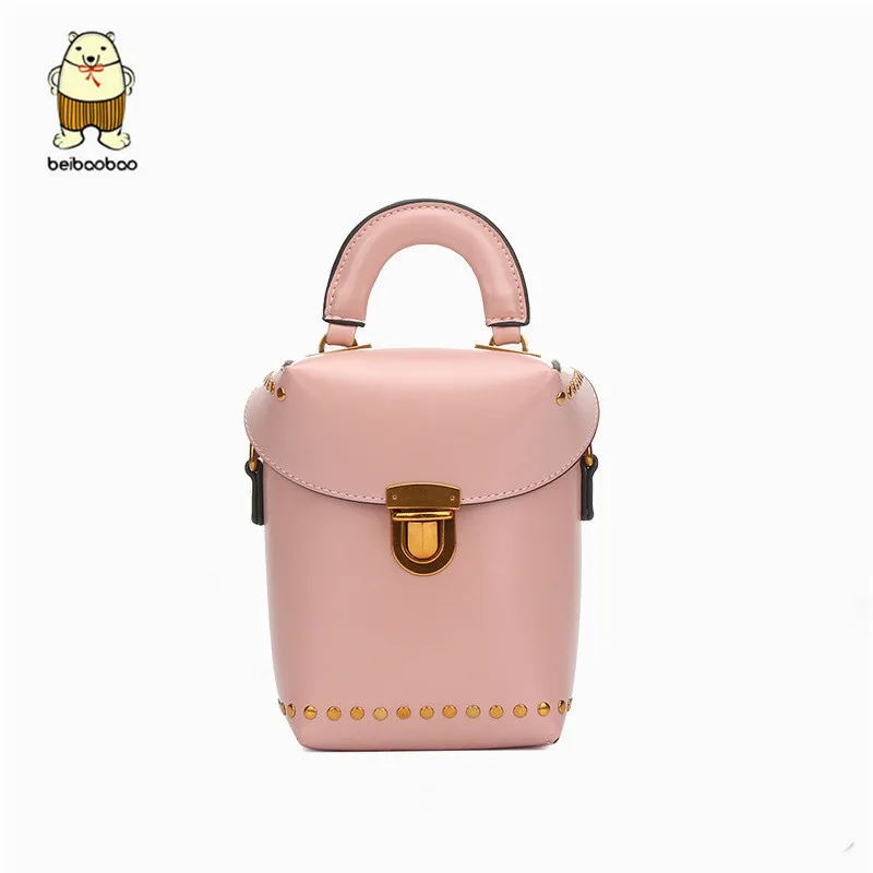 

Beibaobao Handbag rivet women shoulder bag new Messenger bag retro buckle small box bag small square bag fashion hit color a4456
