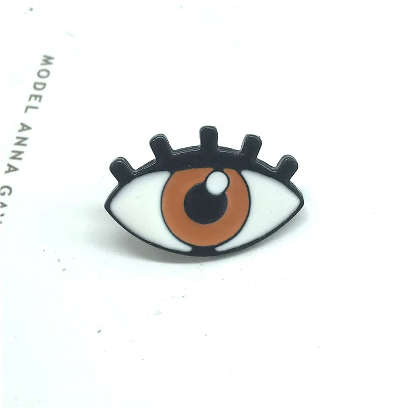 

Green Blue Long Eyelash Eye Metal Enamel Brooch Creative Fashion Protection Vision Badge Pin Personality Trendy Jewelry Gift