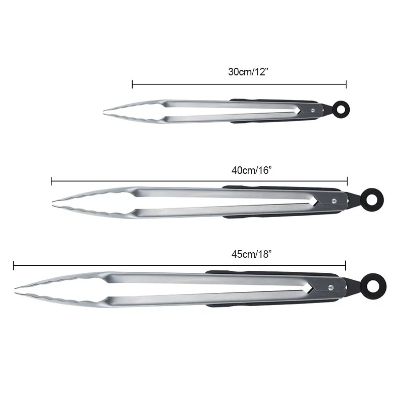 Нержавеющая сталь барбекю щипцы для салата льда Еда Тонг Хлеб шведского стола блокировки Кухня Тонг зажим комплект Гриль Аксессуары для барбекю 12/16/18 дюймов