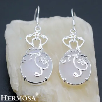 

HERMOSA Jewelry Retro patterns 925 sterling silver Color opal fashion charming Women earrings HF866
