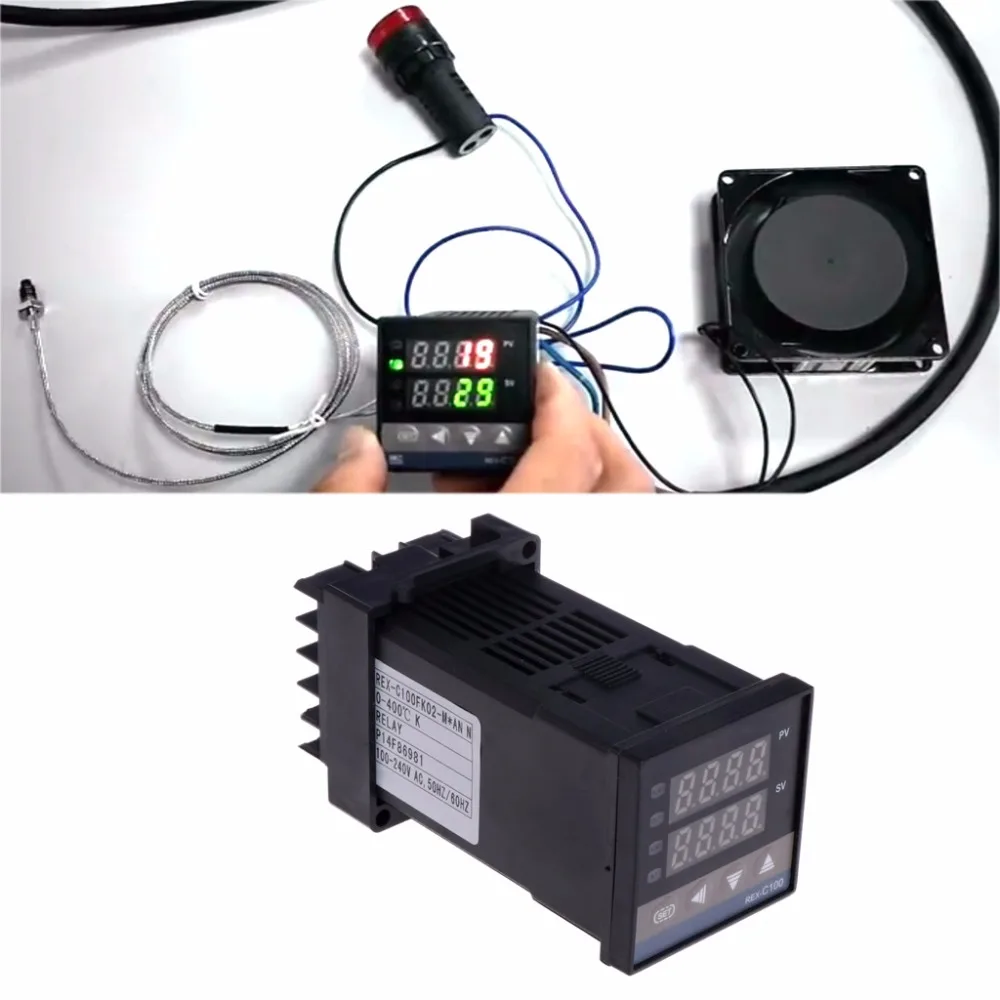 PID цифровой регулятор температуры REX C100 (м) от 0 до 400 градусов Цельсия K Тип Реле