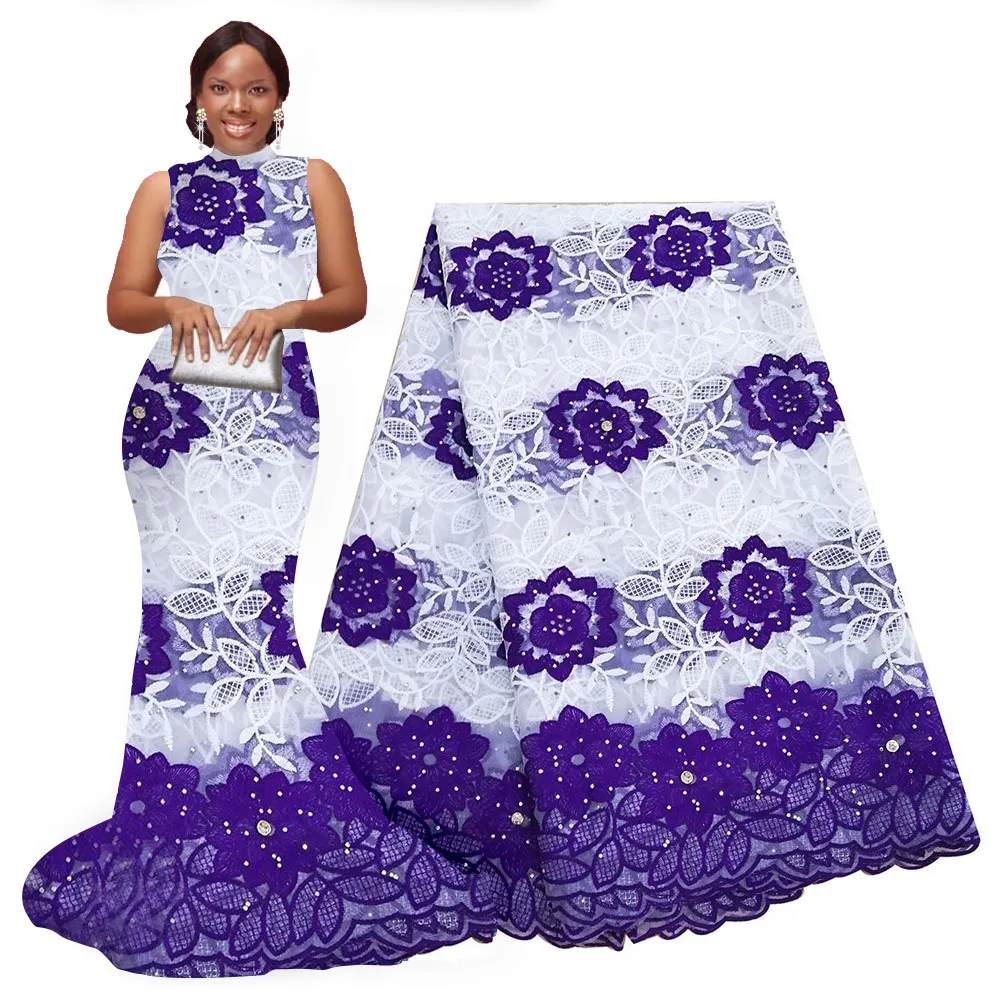 

African Lace Tulle Embroidered Mesh Lace Fabric African Lace Fabric High Quality Guipure Lace 5 yards for Party and Wedding