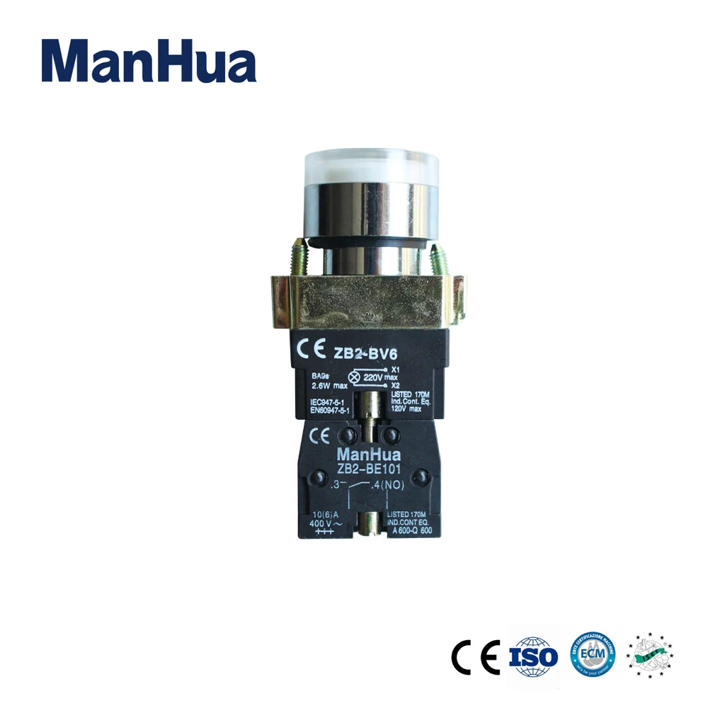 

Manhua 120V 10A XB4-BW31 with Light Momentary Push Button Switch