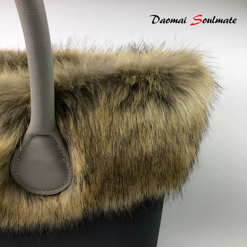 High Quality Eva handbag Accessories Faux fur fox's Trim Trims Thermal Plush Decoration for Classic Mini obag O bag handbags crossbody purse