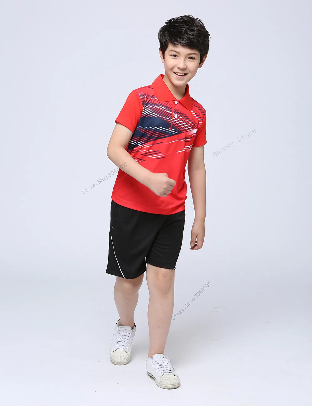 Adsmoney мальчики/девочки рубашка для бадминтона+ шорты набор Быстросохнущий детский Теннисный костюм тренировочная футболка набор настройки