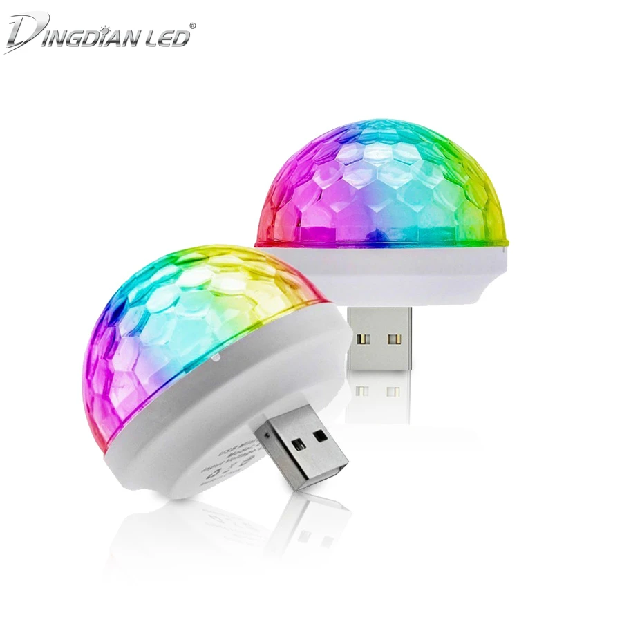 

Mini USB LED Disco Stage Light Portable Family Party Magic Ball Colorful Light Bar Club Stage Effect Lamp for Mobile Phone