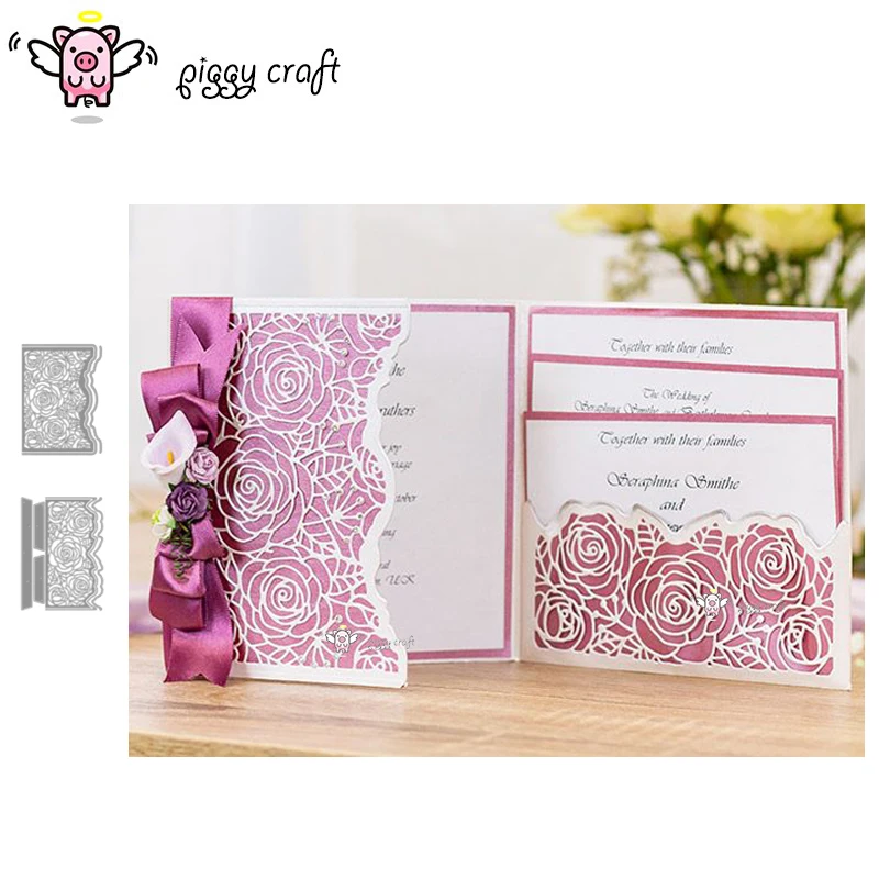 

Piggy Craft metal cutting dies cut die mold Dual-use Magic Rose card Scrapbook paper craft knife mould blade punch stencils dies