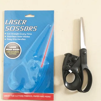 

One Professional Laser Guided Scissors For home Crafts Wrapping Gifts Fabric Sewing Cut Straight Fast with battery