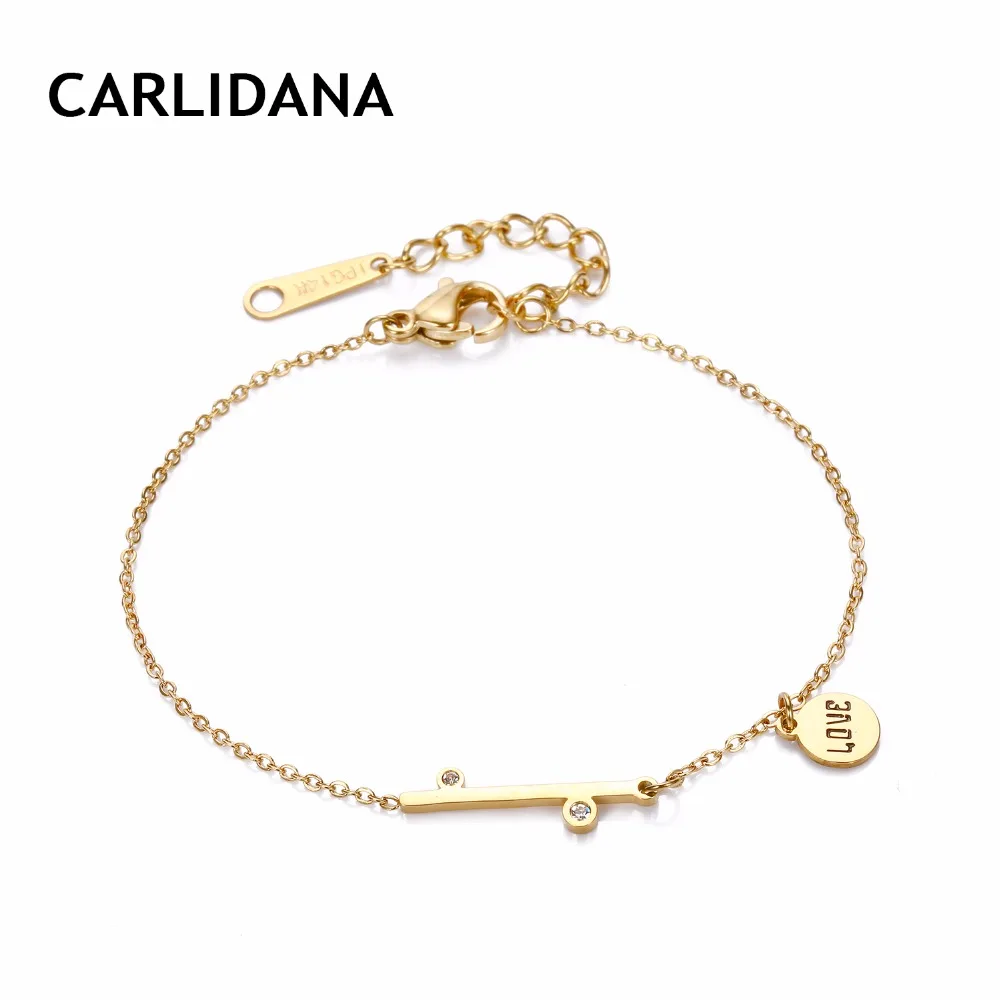 Women Bracelets With Letters 2018 Adjule Stainless Steel Chain Women Bracelets With Letters 2018 Adjule Stainless Steel Chain Bracelet Gold Color Trendy Love Pendants Jewelry Carlidana In Charm From