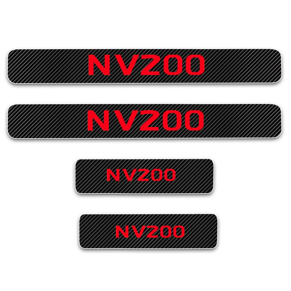 Автомобильная Накладка на порог двери для Nissan NV200 наклейка из углеродного волокна Накладка на порог автомобиля Стайлинг 4 шт. авто аксессуары - Название цвета: Красный