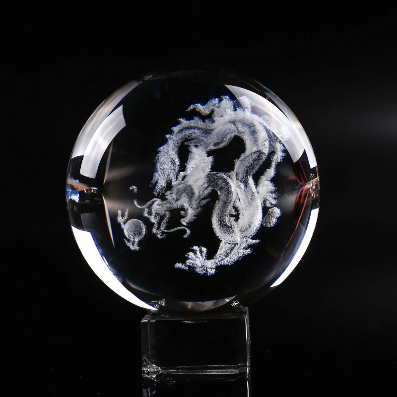 Украшение для дома Хрустальный Драконий жемчуг 3D лазерная гравировка образцы креативный фэн-шуй стеклянный шар Глобус свадебный кристалл ремесло подарок