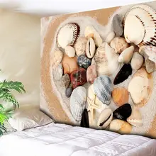 Heart Shaped Shell Beach Tapestry Couple Bedroom Decoration Wall Carpets Hanging Wall Tapestries Boho Tapestry Wall Art Blanket ancient art eye tapestry wall hanging beach blanket