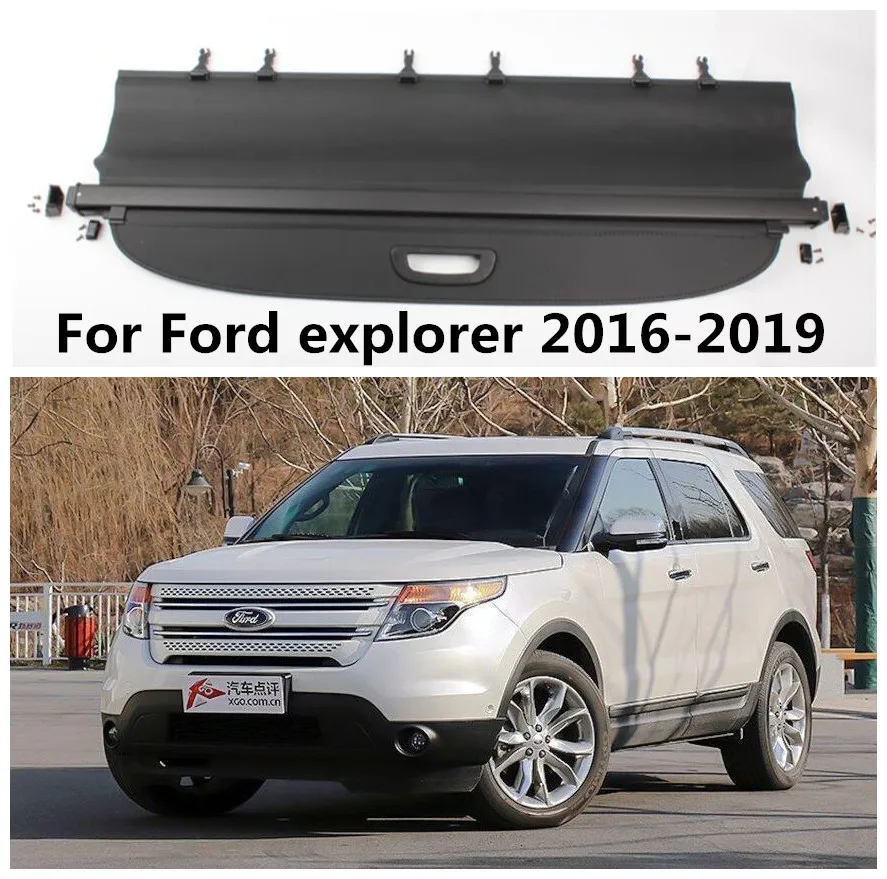 

High Qualit Car Rear Trunk Cargo Cover Security Shield Screen shade Fit For Ford explorer 2016 2017 2018 2019 BY EMS