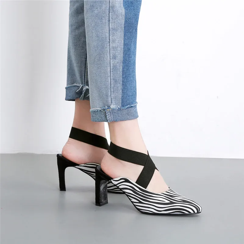 

2019 Women 8cm High Heels Sandals Scarpins Metal Heels Sandals Comfortable Leisure Personality Designer Leisure Cool Pumps