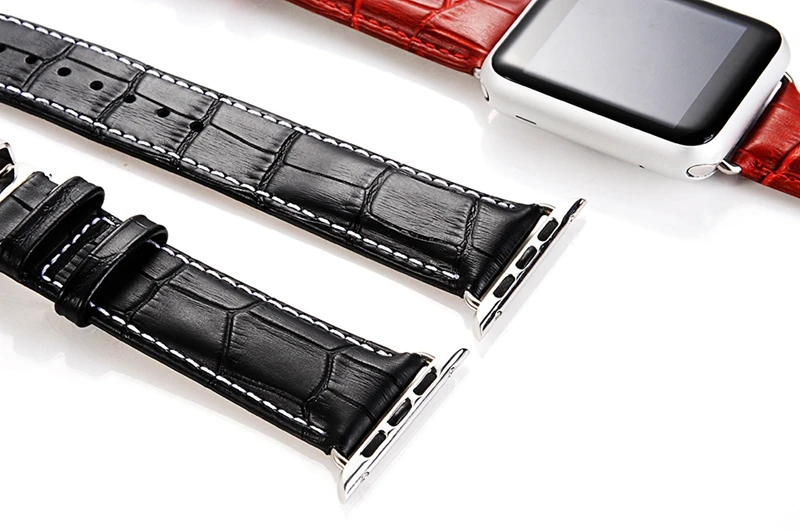 LPWHH Crocodile Leather For Apple Watch Bands 42mm 38mm For Apple Watches Series 4 3 2 1 Metal Buckle Watchband Strap Wristwatch LPWHH Crocodile Leather For Apple Watch Bands 42mm 38mm For Apple Watches Series 4 3 2 1 Metal Buckle Watchband Strap Wristwatch