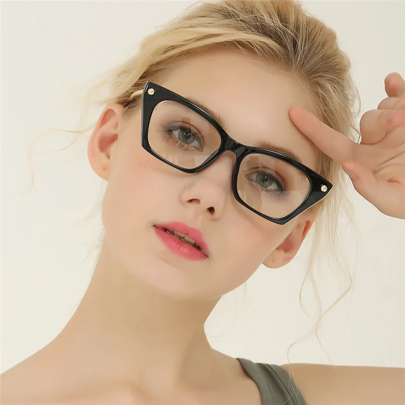 

BOYEDA New Woman Cat Eye Glasses Frames Ladies Fashion Optical EyeGlasses Myopia Computer For Female Transparent Spectacle