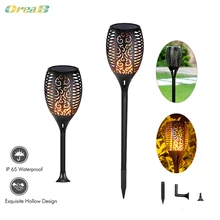 90 светодиодных садовых светодиодных наружных солнечных огней светильник фонарь Мерцающий СВЕТОДИОДНЫЙ светильник водонепроницаемый газон огненный эффект