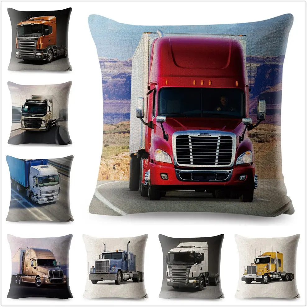 23 Styles Big Truck Pillow Cover Linen Cushion Covers 45*45cm Square Pillows Case Sofa Car