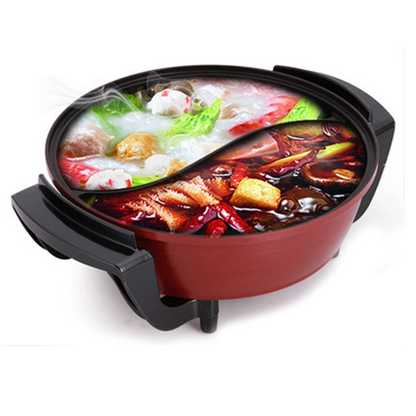 1 шт. 220 В 1500 Вт 6L Высокое качество Электрический многофункциональный Hot Pot плита Yuanyang горшок бытовой антипригарным посуда