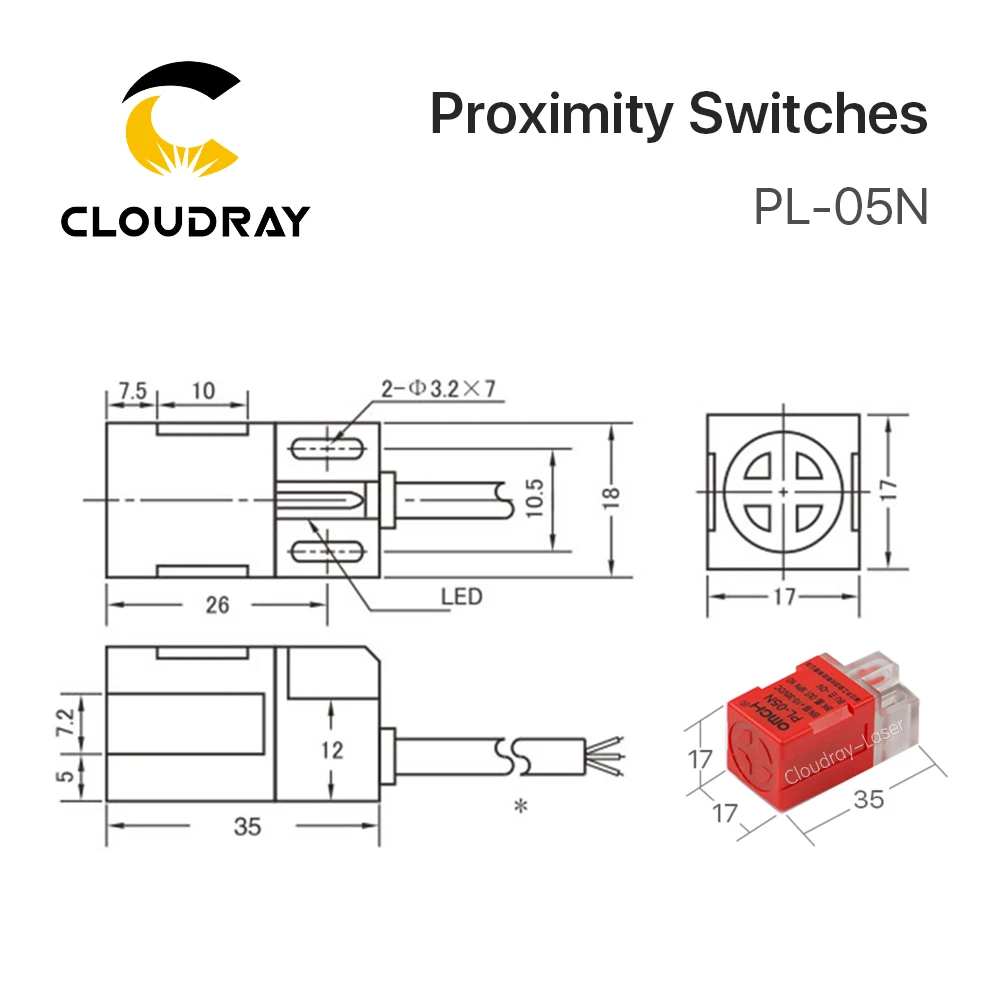 Cloudray индуктивный датчик приближения переключатели PL-05N 5 мм NPN из DC10-30V нормальный Открытый для лазерной резки