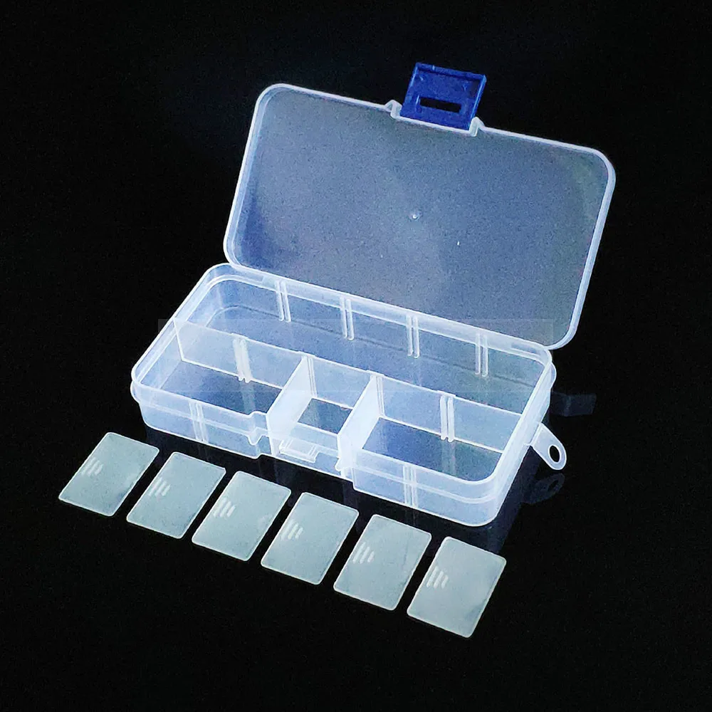 Контейнер, 10 ячеек, пластиковая коробка, практичный регулируемый отсек, чехол для хранения ювелирных изделий, винтовой держатель, чехол, органайзер для дисплея