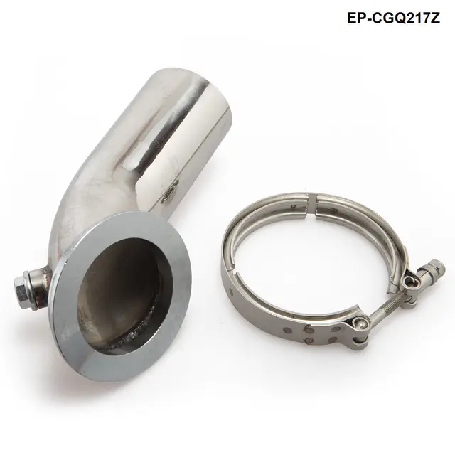 Stainless 3" Downpipe Elbow 90' Turbo HY HX HE351 W/ V band Flange Clamp HU CGQ217Zin Hangers