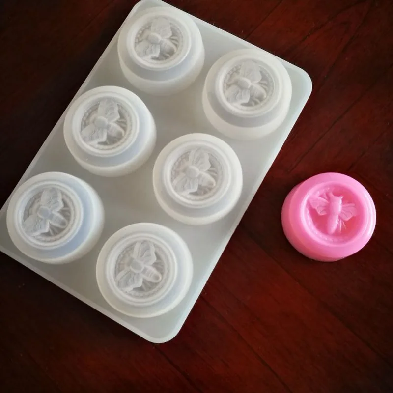 

6 Cavity Bee Honey Shape Silicone Soap Mold Handmade Craft Art DIY Soap Molds TB Sale