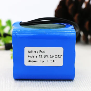 

KLUOSI 12V Battery 3S3P 11.1V/12.6V 7.5Ah Lithium Ion Battery Pack with 5A BMS for LED Lamp Light Backup Power Etc