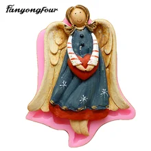 Силиконовая форма с изображением ангела, форма для торта, шоколада, гипса, свечи, мыло, конфеты, форма