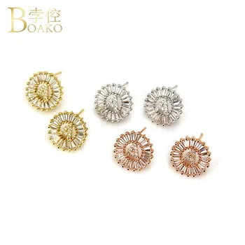 

2019 Fashion Stainless Steel 26 Initial Letter Women Earrings Cute Alphabet Cubic Zirconia Stud Earrings Jewelry Z4