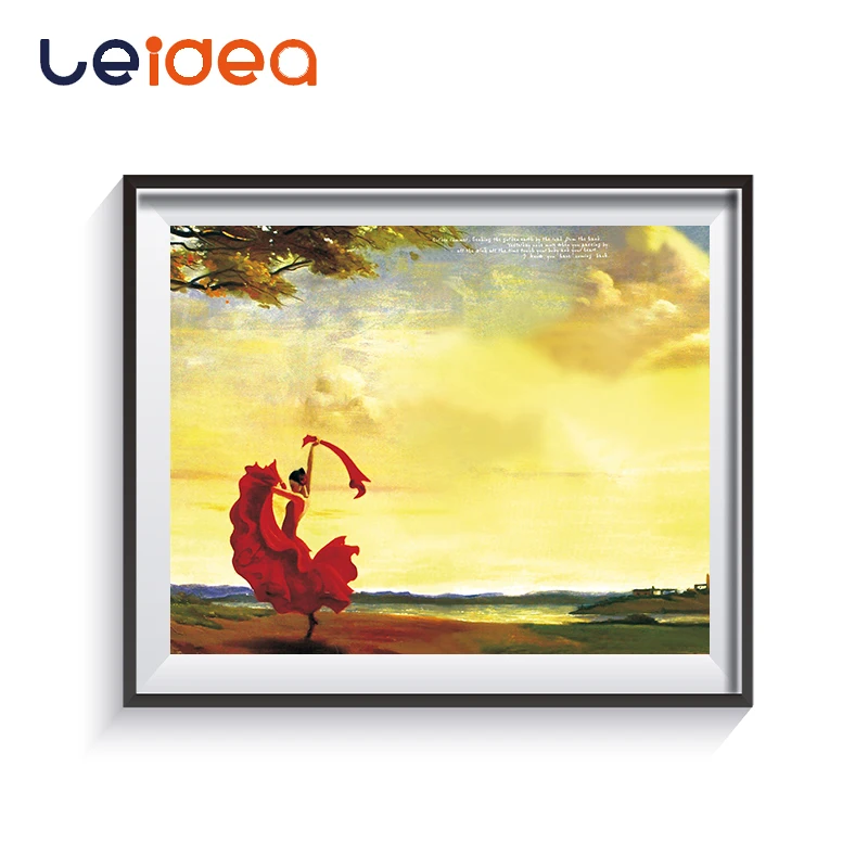 

Oil Painting By Numbers Dance Red Girl New Framed Digital Diy Home Decoration Craft Paint On Canvas Unique Gift Picture