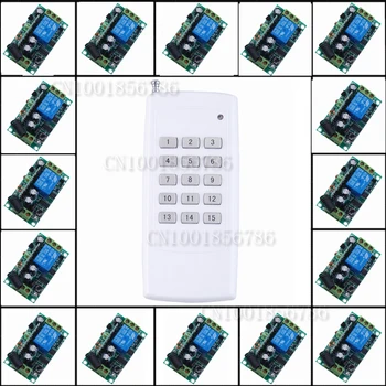 

12V 1CH RF wireless remote control switch system 15receivers&1 transmitter independently Toggle/Momentary/Latched Adjustable