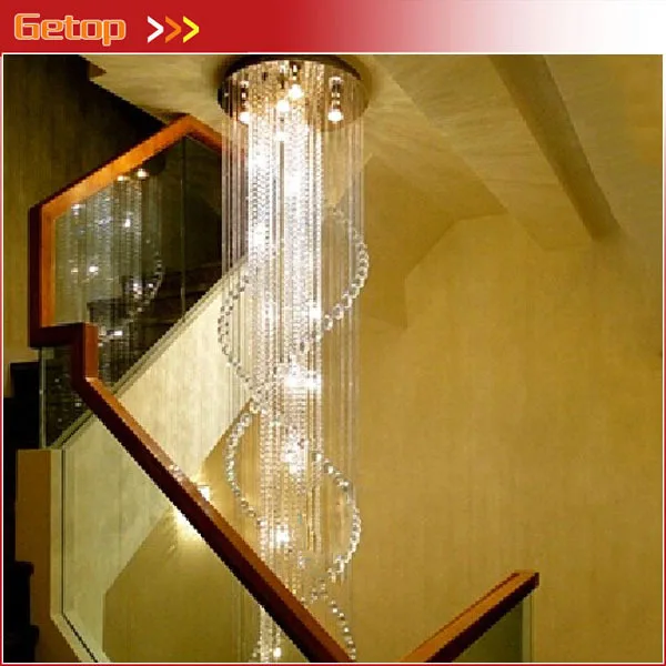 

Best Price Modern Deluxe Villa Staircase Hotel Lobby Double Staircase K9 Crystal Chandelier LED Lustres Crystal Lamp Lighting