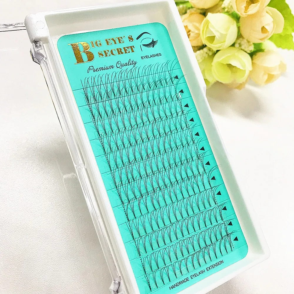 

3D Short Stem Volume Russian False Eyelashes Extension Premade Fans Permanent Individual Lashes Free Shipping