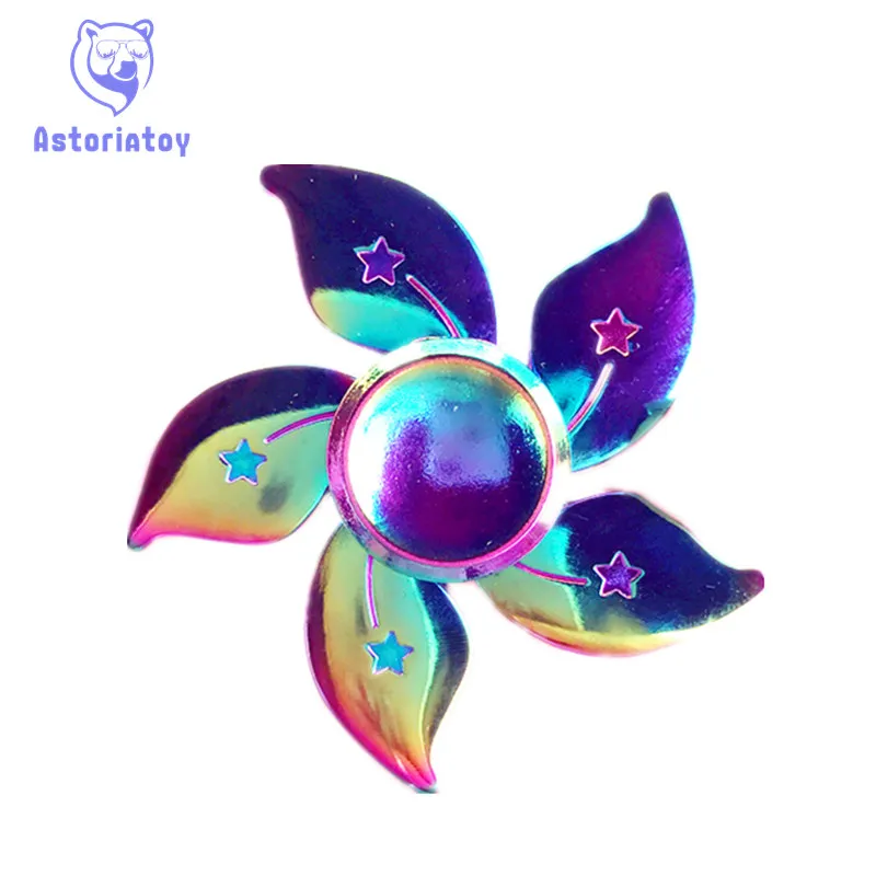 Colorful Bauhinia flower Hand spinners Metal Fidget Spinner For Autism and ADHD Kids spiner T Finger