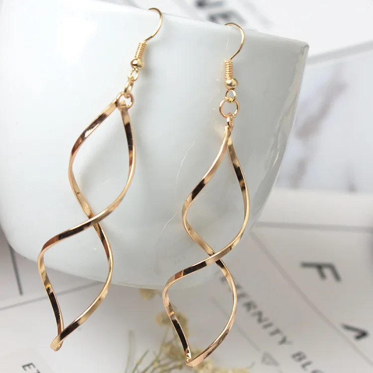 

Triangle Silver Gold Color Geometric Zinc Alloy Trendy Elegant Hanging Drop Dangle Earrings for Women