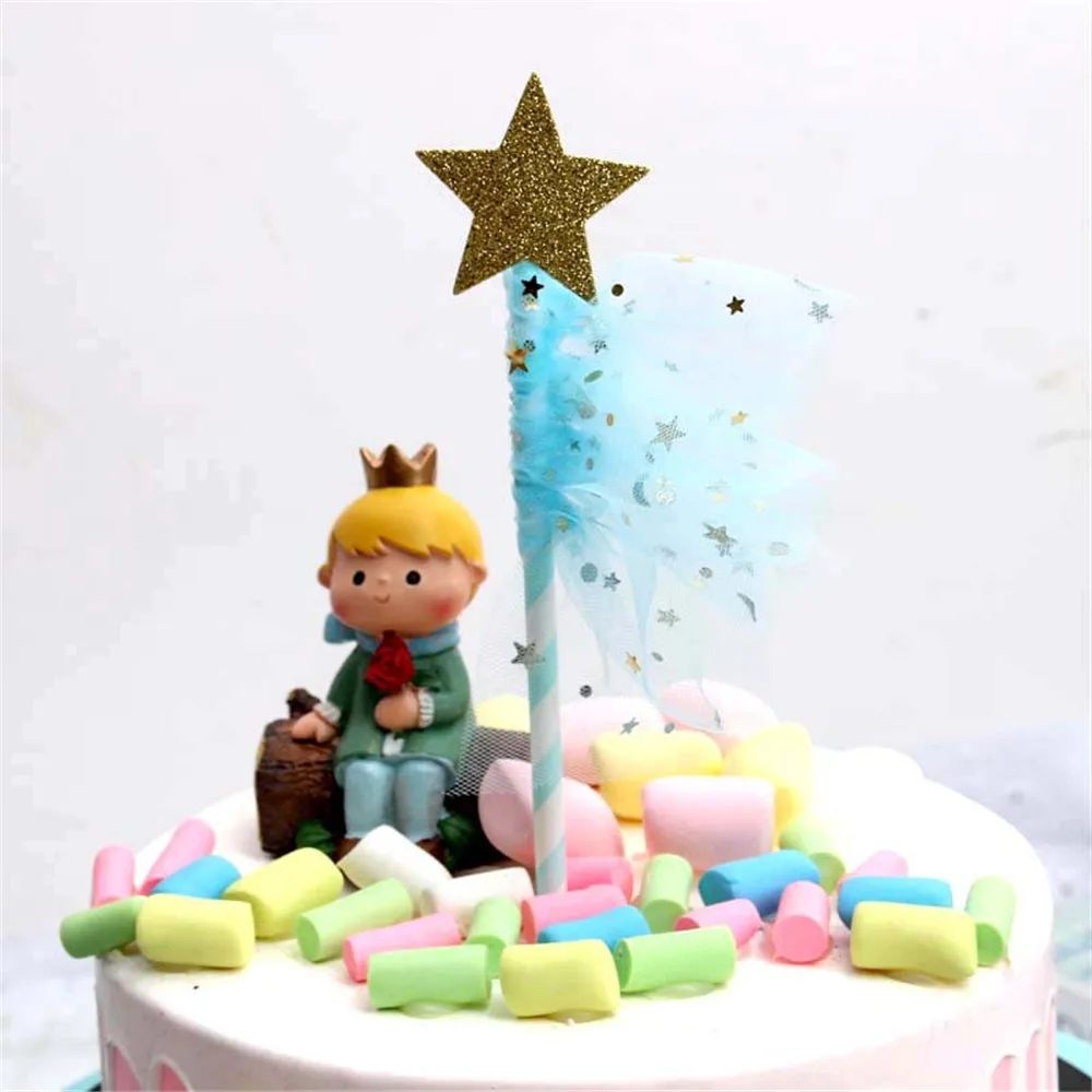 CRLEY палочка для леденца сеть ручной работы ленточки звезда вечерние торт украшения для верха торта на свадьбу, день рождения, вечерние аксессуары для детей вечерние флаги