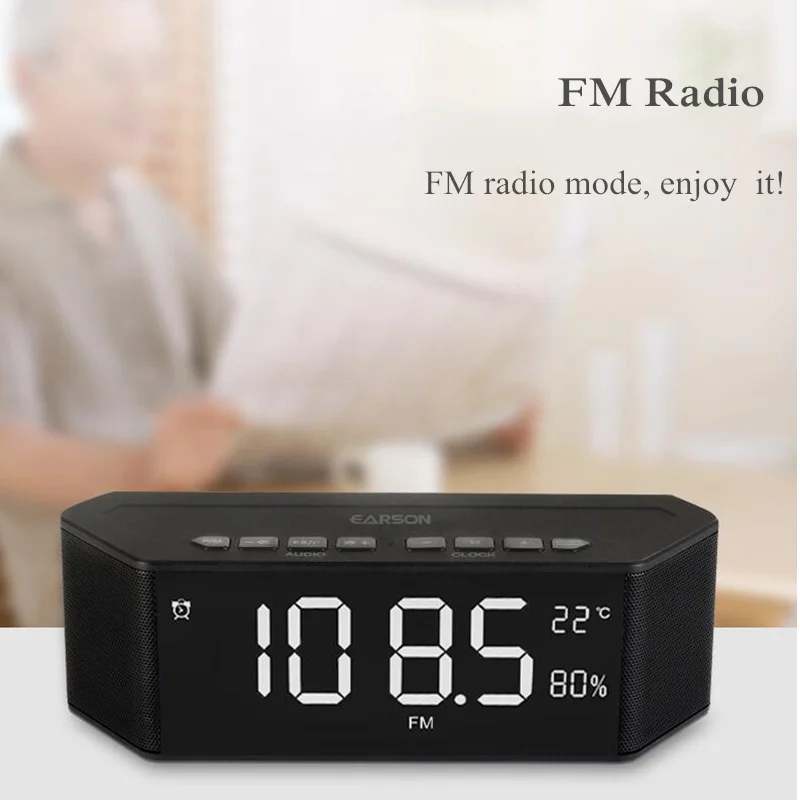 EARSON ER910 интеллектуальная bluetooth колонка дома Будильник FM Радио беспроводной