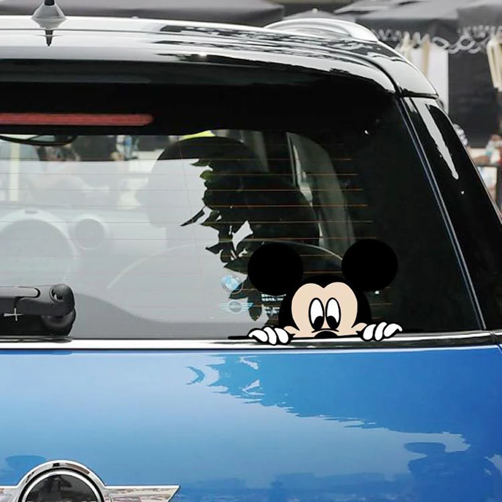 Funny Mickey Mouse Car Sticker Cut Peeping Cover cute cartoon colorful personality fashion stickers window and car tail