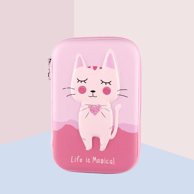 Большой размер большой емкости многослойный пенал EVA Kawaii для девочек школьный на