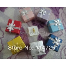 96 шт./партия разные цвета в произвольном порядке бумажная коробочка для ювелирных изделий ожерелье серьги кольцо коробка 4*4 см упаковка ювелирных изделий Подарочная коробка